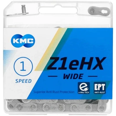 Imagen de KMC Z1eHX Wide ETP Cadena de una Sola Velocidad, Unisex, Plateado Oscuro, 1/2&quot; x 1/8&quot;