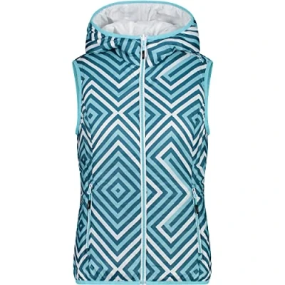 Imagen de CMP Chaleco mujer reversible con capucha fija, Cielo azul polvoriento, S