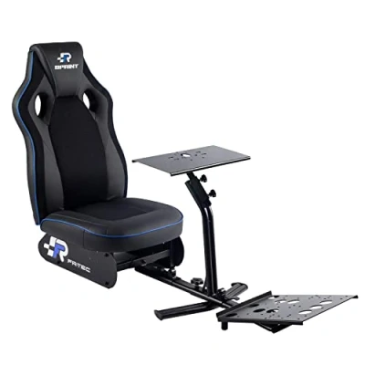 Imagen de FRTEC Cockpit Simracing Sprint, Silla Soporte Volante y Pedales, Asiento Transpirable para Conducción, Piel Sintética