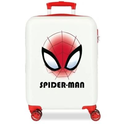 Imagen de Joumma Marvel Spiderman Authentic Maleta de Cabina Blanco 38x55x20 cms Rígido ABS Cierre combinación Lateral 35L 2 kgs 4 Ruedas Dobles Equipaje Mano