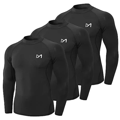 Imagen de MEETYOO Camiseta Compression Hombre, Hombre Ropa deportiva Manga Larga Base Layers para Running Gym Ciclismo