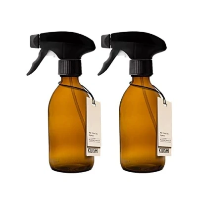 Imagen de Kuishi Amber Brown 250ml Spray Bottle con Black Mister Boquilla, Stream materiales libres de BPA, apto para todos los fluidos, gatillo alta presión, 1 paquete individual