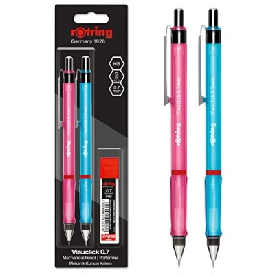 Imagen de Rotring 2102711 Visuclick portaminas, Color Rosa/Azul, Juego de 26 piezas