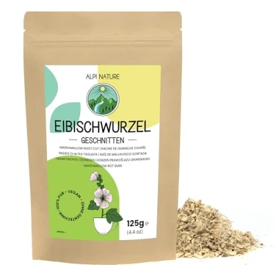 Imagen de Té de Raíz Malvavisco 125g Alpi Nature, Suelto Malvavisco, Cortada y sin Pelar para la Preparación Hierbas