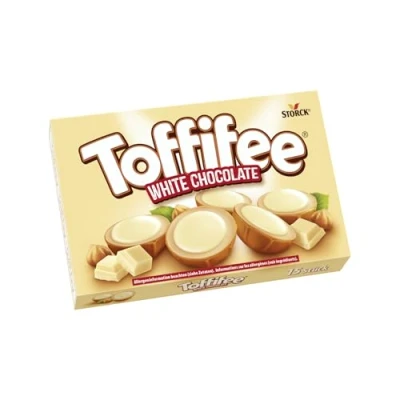 Imagen de Toffifee White chocolate 1 x 125 g Avellana en caramelo con crema clara y blanco Ideal para comer compartir juntos
