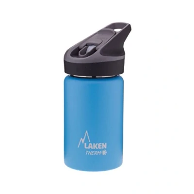 Imagen de Botella de Agua Térmica al Vacío Acero Inoxidable Doble Pared Laken (0,35L Azul Claro) Tecnología 24 Horas Frío Ideal para Trabajo o Deporte Cierre Hermético y Uso Vertical