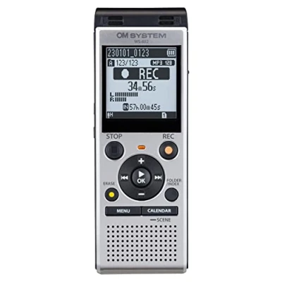 Imagen de Grabadora de Voz Digital OM SYSTEM WS 882 micrófonos estéreo, 6 escenas grabación, USB Directo, Filtro Voz, 4 GB, equilibrador y grabación activada por (VCVA)