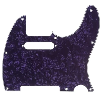 Imagen de Musiclily 8 Agujeros Tele Pickguard Guitarra Golpeador para Eléctrica Fender American/México Standard Telecaster Estilo Moderno, 4 capas Purple Pearl