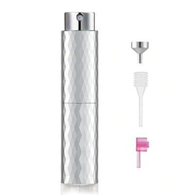 Imagen de Toureal Aluminio 8ml Atomizador Perfume Recargable, Perfumador Dispensador de Viaje, Spray Pulverizador Pequeño para Colonia (Plata)