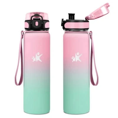 Imagen de KollyKolla Botella Termica 1L, Agua Acero Inoxidable, sin BPA, Inoxidable y Reutilizable, Cantimplora a Prueba de Fugas, Termo para Escuela, Oficina, Gimnasio