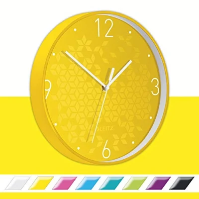 Imagen de Leitz Reloj de Pared Wow, Amarillo, 32.5 x 31.1 cm