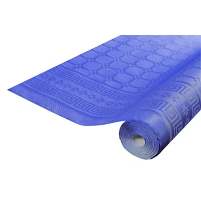Imagen de Pro Nappe Ref R482519I Mantel de Papel Damasco desechable en Rollo 25 M Largo X 1,20 Ancho Color Azul Marino con Estampado Universal Chic y clásico