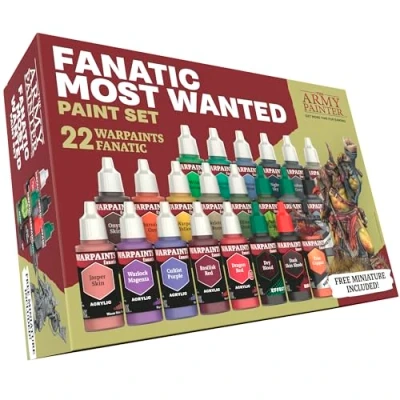 Imagen de The Army Painter, Warpaints Fanatic Most Wanted Paint Set, 22 x 18 ml Pinturas Acrilicas, incl. metálicos, Efectos, 1 Imprimación y Miniatures Pintura Miniatura D&amp;D &amp; Warhammer Figuras
