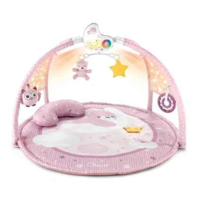 Imagen de Chicco Enjoy Colours, Gimnasio para Bebés 3en1 Rosa, Juguete Multifunción Electrónico con Alfombra de Juegos, Estrella Proyector, Luz Nocturna Extraíble y Música Relajante Juguetes Bebé 0+ Meses