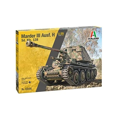 Imagen de Italeri 6566 1:35 DT. SD.Kfz.138 Marder III AUSF. H modelismo, Kit, maqueta, manualidad, Hobby, Pegamento, Kit de plástico, detallado, Multicolor, IT6566