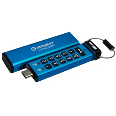 Imagen de Kingston IronKey Keypad 200C Drive flash Type C USB stick met hardwareversleuteling FIPS 140 3 niveau (aangevraagd) XTS AES 256 bits IKKP200C/16GB