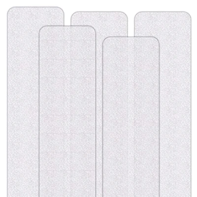 Imagen de SeKi Tiras antideslizantes para escaleras, ducha, bañera, 5 unidades, 75 x 10 cm, autoadhesivas, aptas pies descalzos, clase antideslizante R9 según DIN 51130, cinta adhesiva