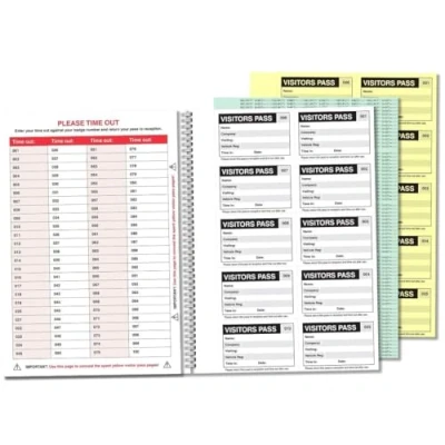 Imagen de Libro de recambio para visitantes negocios compatible con GDPR 100 insertos placa visitante 90 x 60 mm