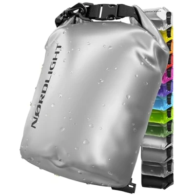 Imagen de Nordlight Dry Bag Y Bolsa Impermeable (10L, Metálico) con Cierre Enrollable Correa para El Hombro Natación, Playa, Piragüismo, Stand Up Paddling, Buceo