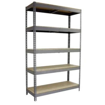 Imagen de SimonRack Estantería Metálica Almacenaje, Sin Tornillos, 5 Baldas Madera, Alta Capacidad Carga 600 kg, 2000x1800x450 mm, Taller Garaje Trastero, Galva/Madera