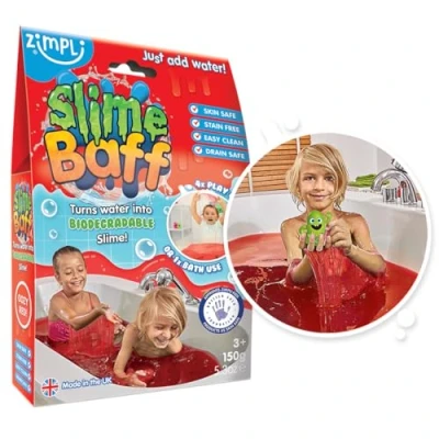 Imagen de Slime Baff, color azul, paquete de baño, convierte el agua la bañera en baba pegajosa. Juguete sensorial y baño para niños, certificado biodegradable.