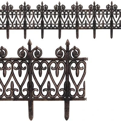 Imagen de Deuba Set de 6 Bordes césped Símil Deco Bronce 1,9m Borde Delimitador para jardín Valla canteros Cerca separadora