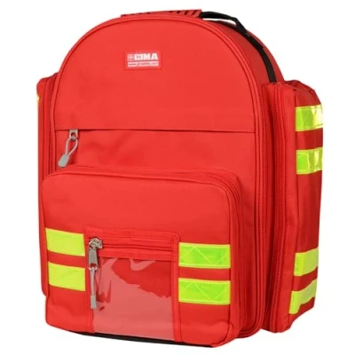 Imagen de GIMA Mochila Logic 2, 40 cm de largo x 25 ancho 47 alto, rojo, emergencia, trauma, rescate, médico, primeros auxilios, enfermera, paramédica, bolsa bolsillo multibolsillos