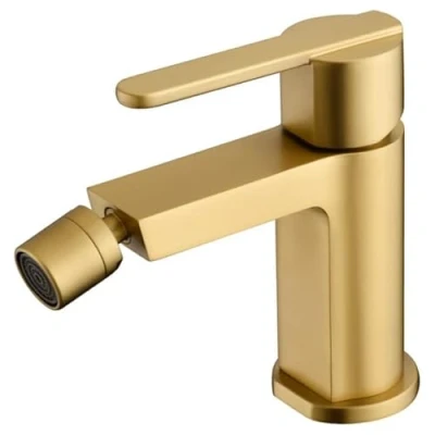 Imagen de MICE Grifo monomando de latón para bidé Griferia WC baño bide Higienico agua Fria/Caliente Oro Cepillado BDR001 2OC