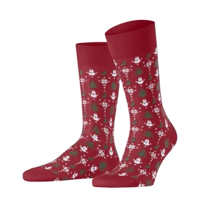 Imagen de FALKE Merry Party M SO algodón estampado 1 par, Calcetines Hombre, Rojo (Scarlet 8228), 39 42