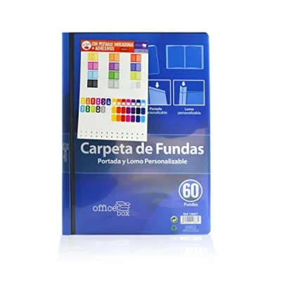 Imagen de Carpeta de Fundas Personalizable (Portada y Lomo) Tamaños A4+ A5 Tapas Rígidas Office Box (A4+ 60 Fundas)