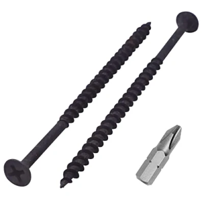 Imagen de SKIR&#039;CO (150 piezas) negro acabado fosfato 4,2 x 90 mm tornillos para paneles de yeso, madera, cabeza corneta Phillips