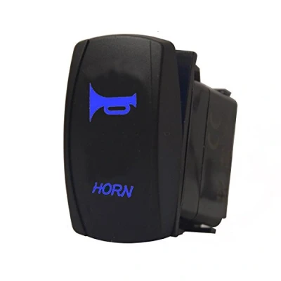 Imagen de Mintice Coche de 12V 20A LED Azul Luz Interruptor Palanca Basculante Momentáneo Botón Pulsador Bocina Altavoz Vocero 5Pin Horn Light