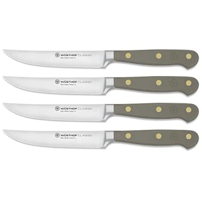Imagen de WÜSTHOF Classic juego de cuchillos bistec con 4 12 cm, Velvet Oyster (gris)