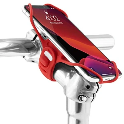 Imagen de Bone Bike Tie Pro 3, Soporte Movil Moto Bicicleta, Anti Vibración Porta Telefono Motocicleta Compatible con iPhone 12 11 MAX XR XS X 8 7 Plus, Galaxy S10 S9 S8 Edge Note Serie (Rojo)