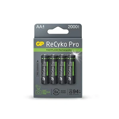 Imagen de GP Batteries 1x4 ReCyko Pro NiMH Foto Bat. AA/Mignon 2000mAh Pro, New Marca BATTERIES, Negro