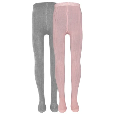 Imagen de Ewers 2 PACK Medias para niños, Talla: 92 98, Grau melange/wildrose