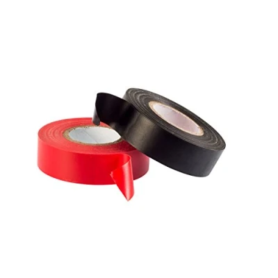 Imagen de GOCABLETIES Cinta aislante negra y rojo de 19 mm x 20 m para instalaciones eléctricas Autoadhesiva resistente proteger, agrupar reparar cables 2 Rollos