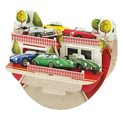 Imagen de Santoro Popnrock, Tarjeta De Felicitación Emergente 3D Autos Clásicos Regalo Para Él, Papá, Hijo, Abuelo, Día Del Padre Cumpleaños Hombres