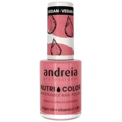 Imagen de Andreia Professional NutriColor Esmalte de Uñas Vegano con Nutrientes 100% Natural Laca Transpirable y Amigable Color NC13 Pink 10,5ml