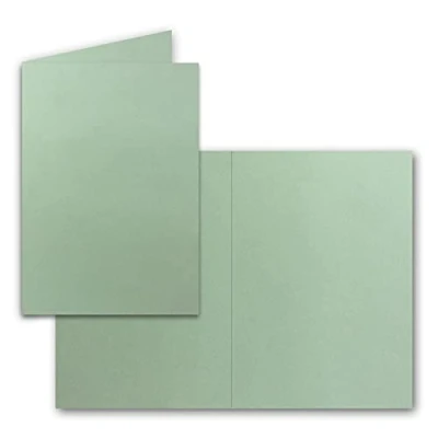 Imagen de farbenFroh de Gustav NEUSER 25x Tarjetas Plegables DIN A6, eucalipto (Verde) 10,5 x 14,8 cm Dobles en Blanco para Invitaciones, felicitación