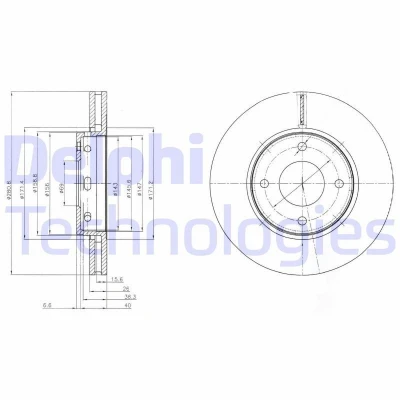 Imagen de DELPHI BG4127 Disco de freno 281 26 4 ventilado aceitado sin procesar cojinete rueda, anillo sensor ABS SMART: Forfour I, MITSUBISHI: COLT 6