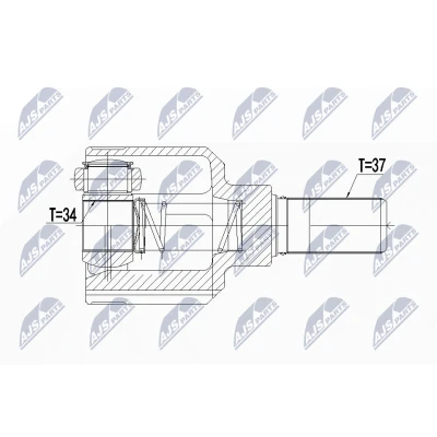 Imagen de NTY NPW PE 040 Junta Homocinética Automático, 6 vel. Eje delantero, izquierda PEUGEOT: 308 SW 2