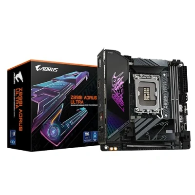 Imagen de GIGABYTE Placa Base Z890I AORUS Ultra Compatible con procesadores Intel Core (Serie 2), 8+1+2 Fases VRM, hasta 8800MHz DDR5 (OC), 1xPCIe 5.0 + 4.0, Wi Fi 7, LAN 2.5GbE, Thunderbolt 4