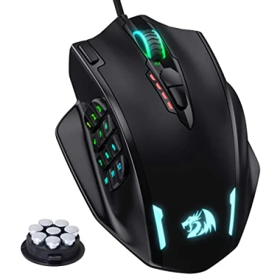 Imagen de Redragon M908 Impact RGB Raton Gaming para juegos MMO botones laterales Sensor óptico con 12,400 DPI, Ratón Windows de alta precisión, 19 programables