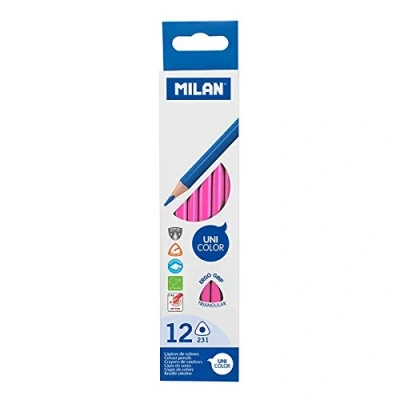 Imagen de MILAN Caja 12 lápices triangulares de color rosa, hexiaoyi