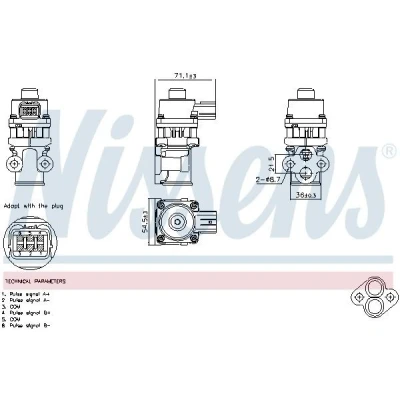 Imagen de NISSENS 98368 Válvula EGR sin radiator MAZDA: 3 Berlina, Hatchback