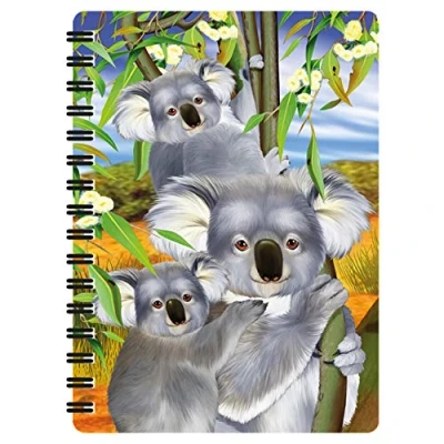Imagen de 3D LiveLife Libreta Abrazo de koala Deluxebase. pequeña A6 con espiral, lenticular y hojas lisas recicladas. Ilustraciones licencia del reconocido artista Michael Searle