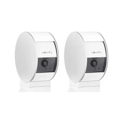 Imagen de Somfy 1870469 Duo Pack Indoor Camera, Cámara vigilancia WiFi, Full HD, micrófono, Altavoz y Sensor de Movimiento, Compatible con Alexa, Google Asistant Apple HomeKit