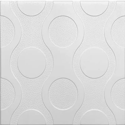 Imagen de (10 m²/40 unidades) Paneles de techo poliestireno XPS PSE, Revestimiento Decorar pared 50x50cm espesor 2mm espuma pura (0857)