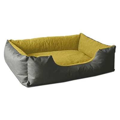 Imagen de BedDog® LUPI colchón para Perro S hasta XXXL, 24 Colores, Cama Perro, sofá Cesta Gris/Amarillo